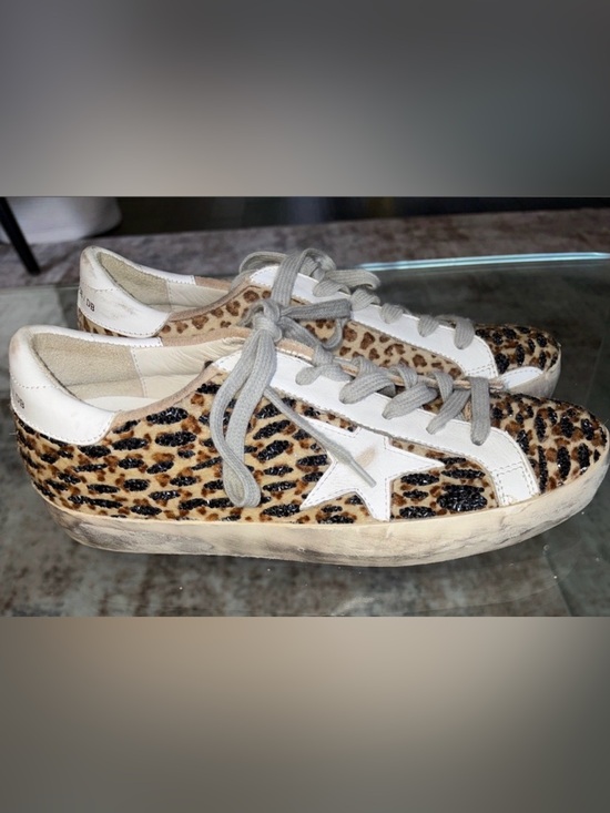 Golden Goose Shoes - GOLDEN GOOSE SUPERSTARS LEOPARD FUR EMBELLISHED BlK CRYSTAL 38